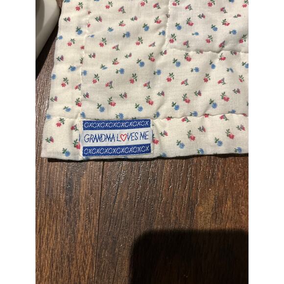 Vintage Handmade Crib Quilt Alphabet 90s 80s Colorful Floral - Picture 3 of 3